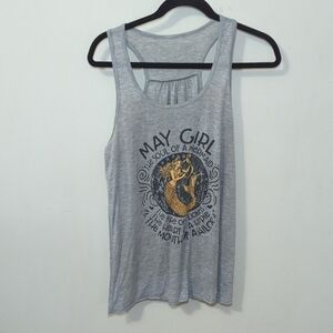 Gray Racerback Tank Top - May Girl The Soul of a Mermaid Women's Size M*
